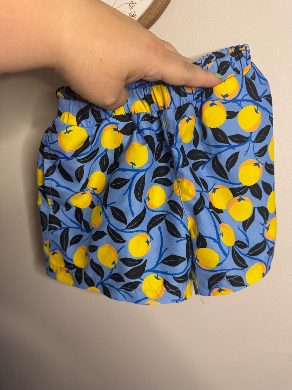 Summersalt Blue swim trunks  with Yellow Lemon Print